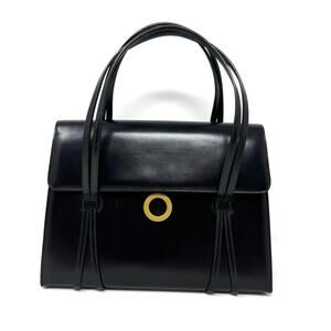 Bienen Davis Vintage Black Leather Top Handle Bag
